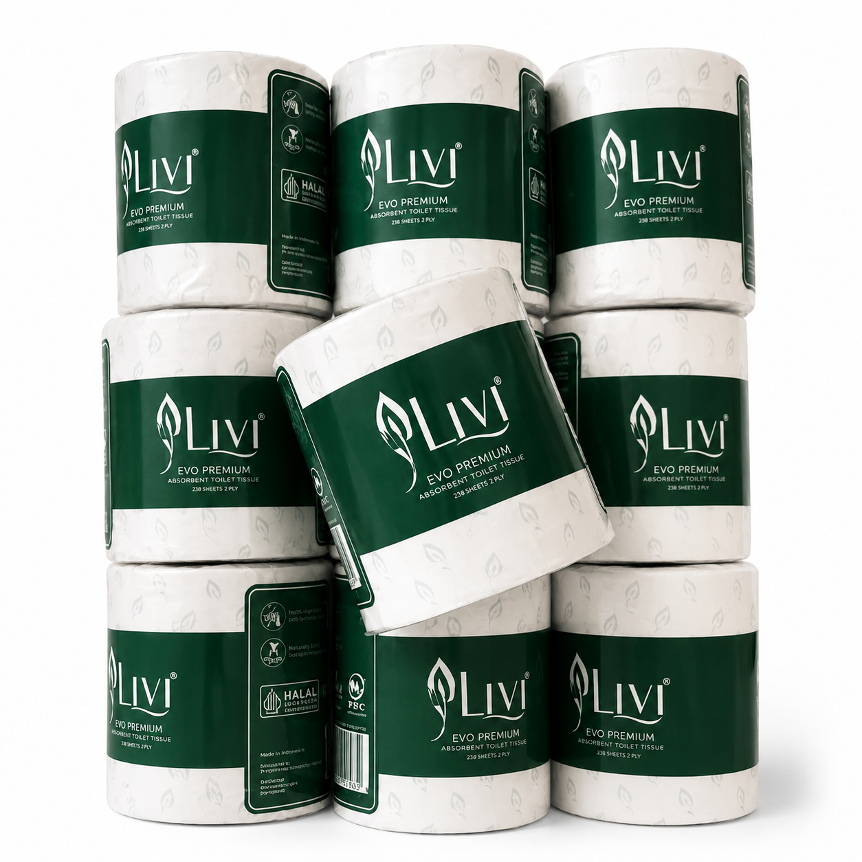 LIVI Evo Elegant Toilet Single Roll 238’s 2ply - Gambar 2