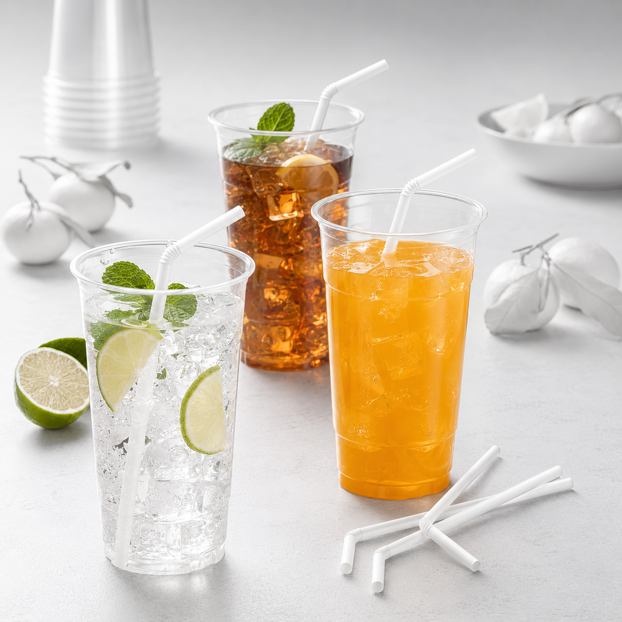 White Flexible Straws 0,5 cm x 25 cm - Gambar 5