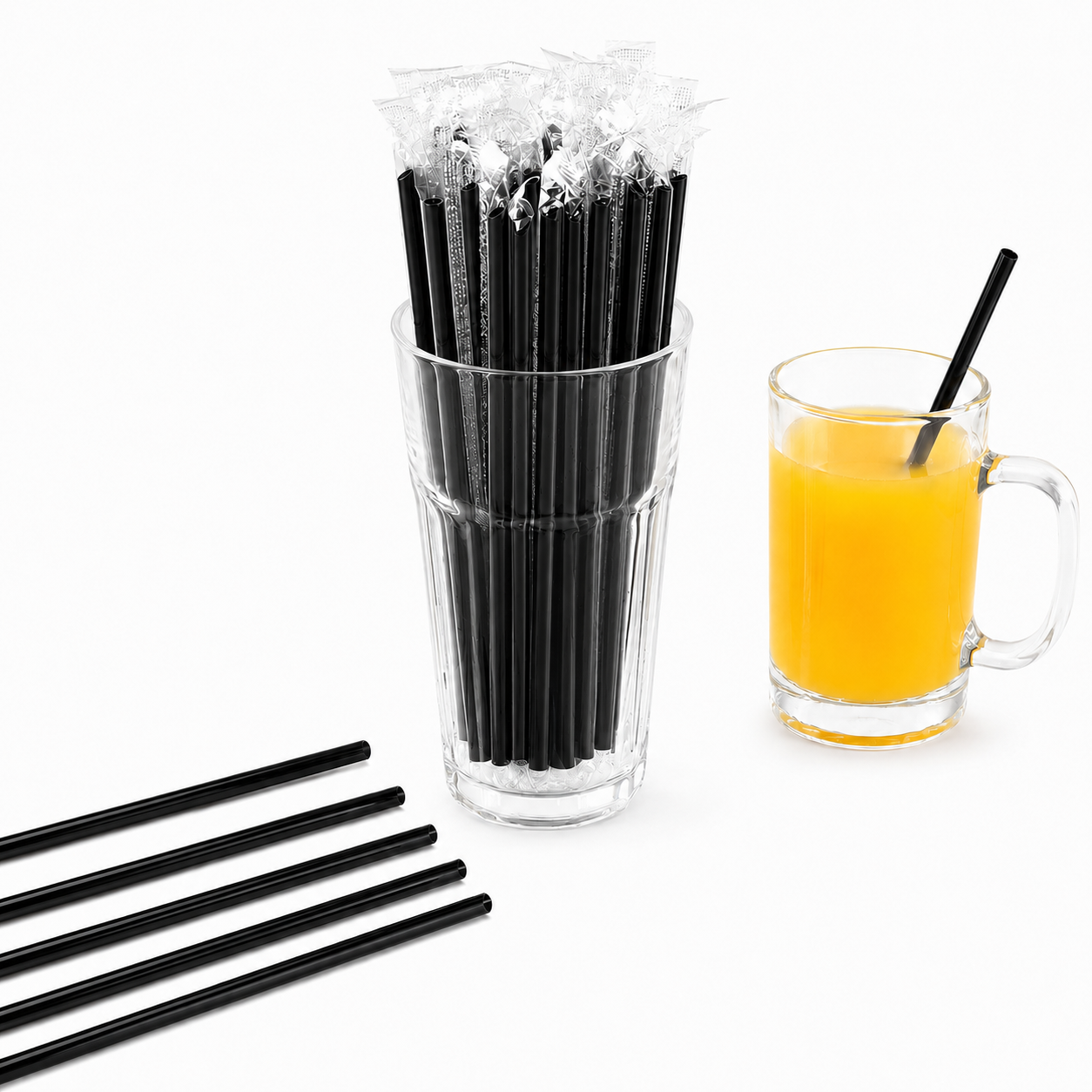 Black Straight Straw 7 mm x 20 cm - Gambar 3
