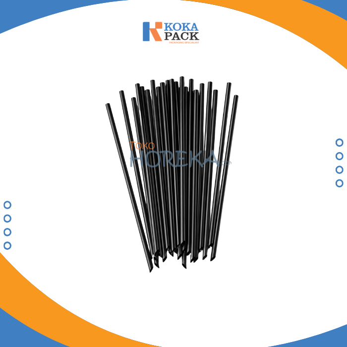 Black Straight Straw 7 mm x 20 cm - Gambar 2