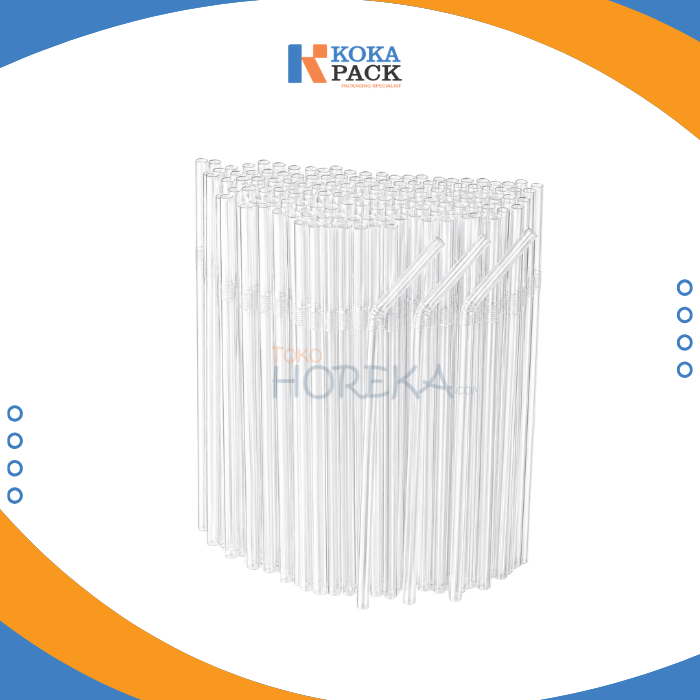 Transparent Flexible Straws 7 mm x 20,5 cm - Gambar 2