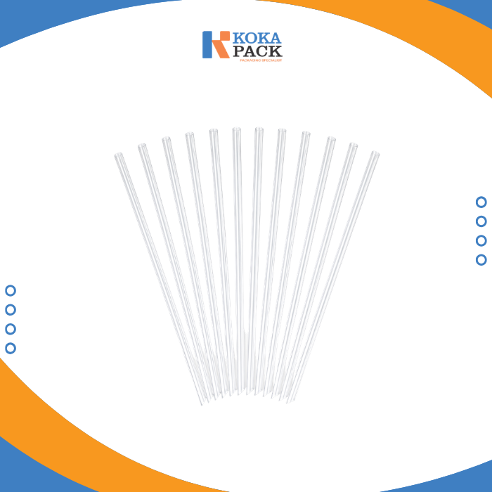 Transparent Straight Straw 7 mm x 20,5 cm - Gambar 2
