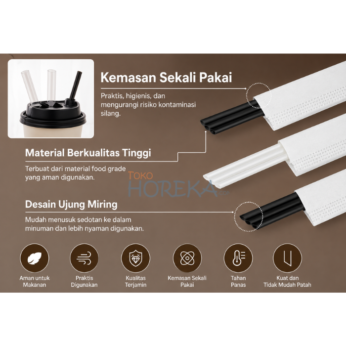 3 hole bar straw 150mm x 5 mm - Gambar 3