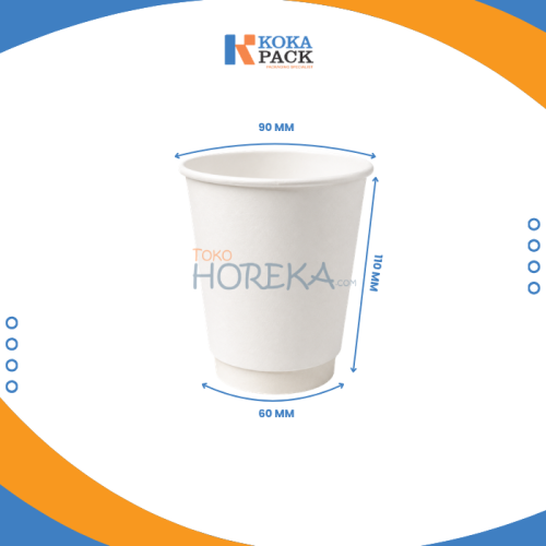 Paper Hot Cup Double Wall 12 Oz gelas kertas kopi untuk minuman panas