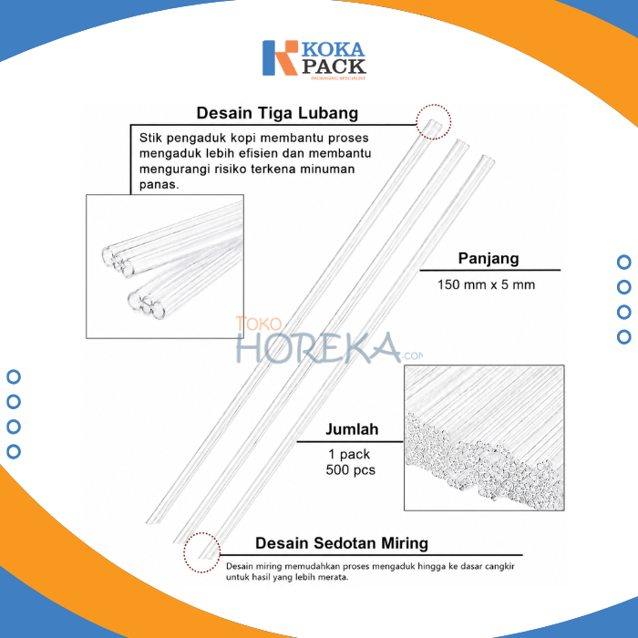 3 hole bar straw 150mm x 5 mm - Gambar 2