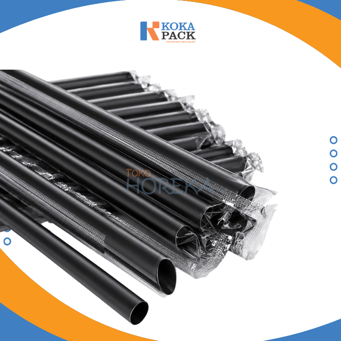 Bubble Straw Hitam 180 mm x 12 mm - Gambar 2